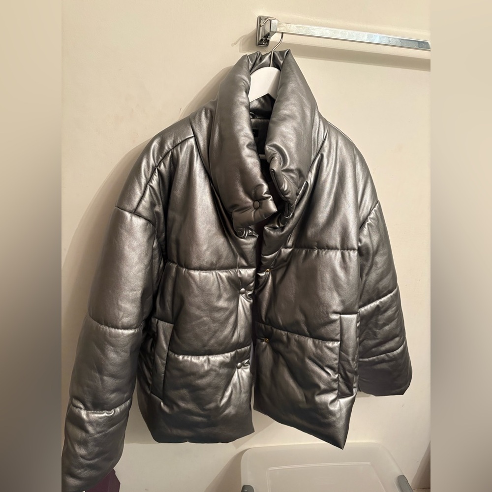 INC Silver Metallic  Coat size XL